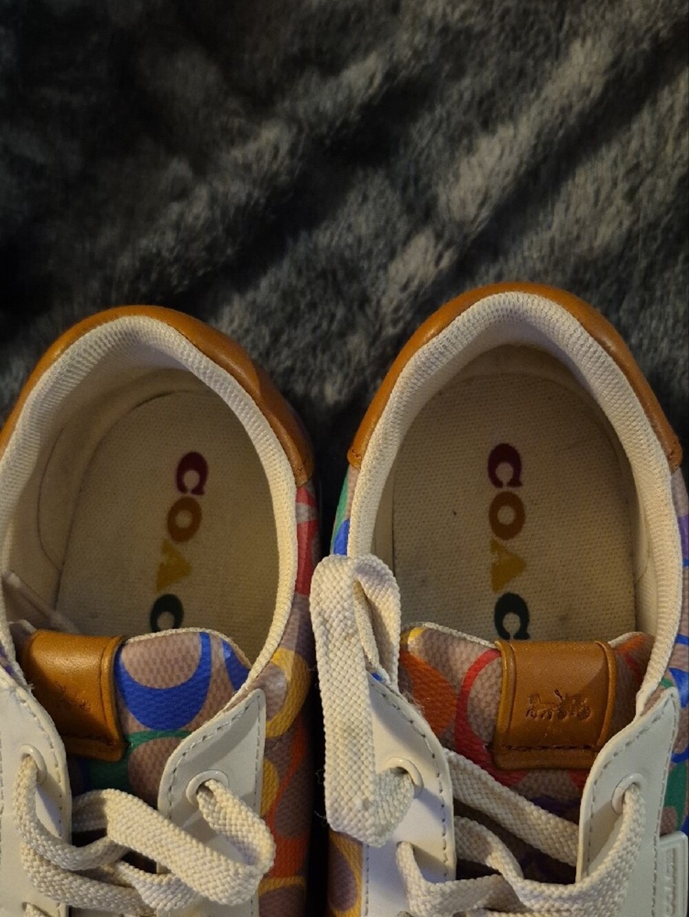 Coach Rainbow Signature Low-Top Sneakers - White Multi - Picture 5 of 7
